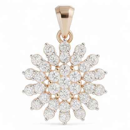 Radiant Floral Diamond Cluster Pendant