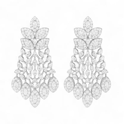 Luxury Gold Designer Diamond Drop Earrings for Women