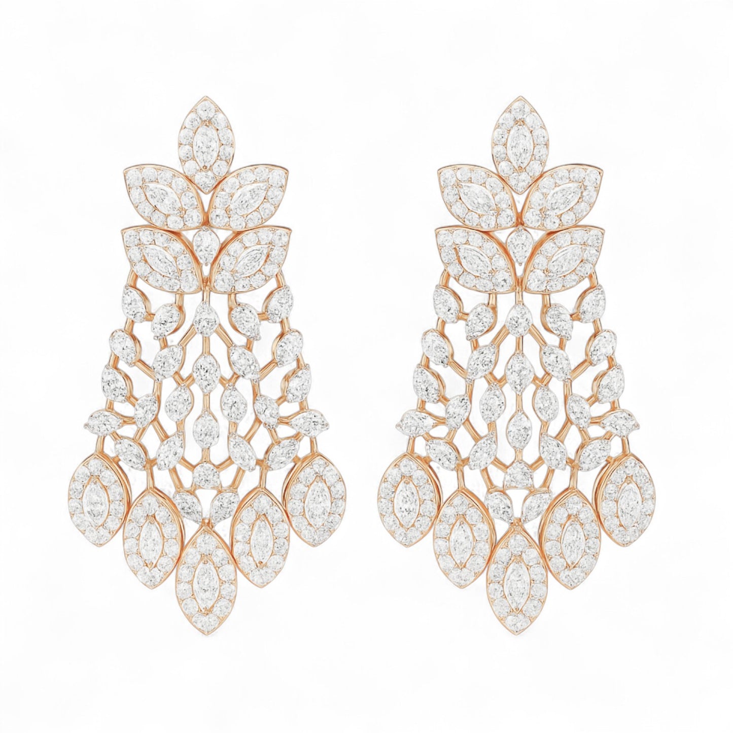 Luxury Gold Designer Diamond Drop Earrings for Women
