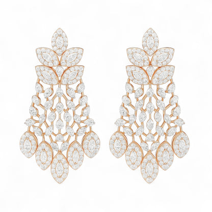 Luxury Gold Designer Diamond Drop Earrings for Women