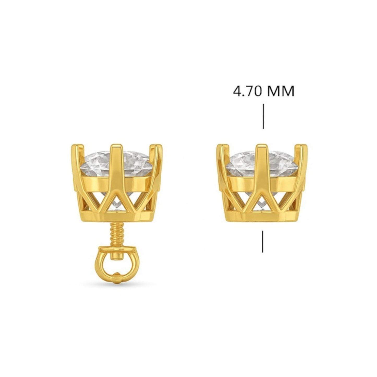 Classic Round Solitaire Diamond Stud Earrings