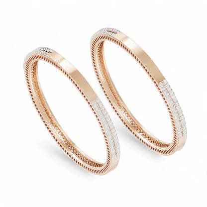 Sleek Diamond Lined Bangle