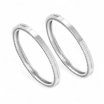 Sleek Diamond Lined Bangle