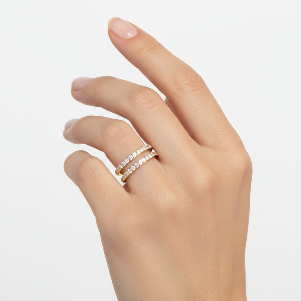 Dual Row Open Band Ring