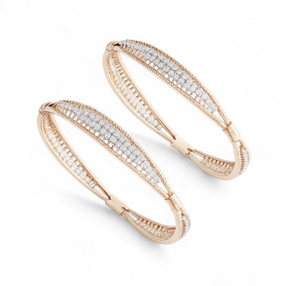 Classic Triple Row Diamond Bangle