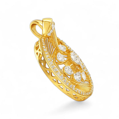 Contemporary Round Diamond Burst Pendant in Gold