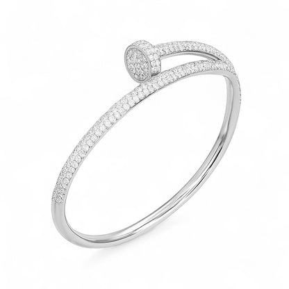 Slim Twin Row Diamond Elegance Bangle Bracelet