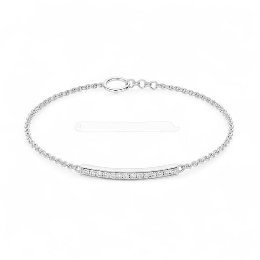 Sleek Gold Chain Bracelet with Diamond Bar
