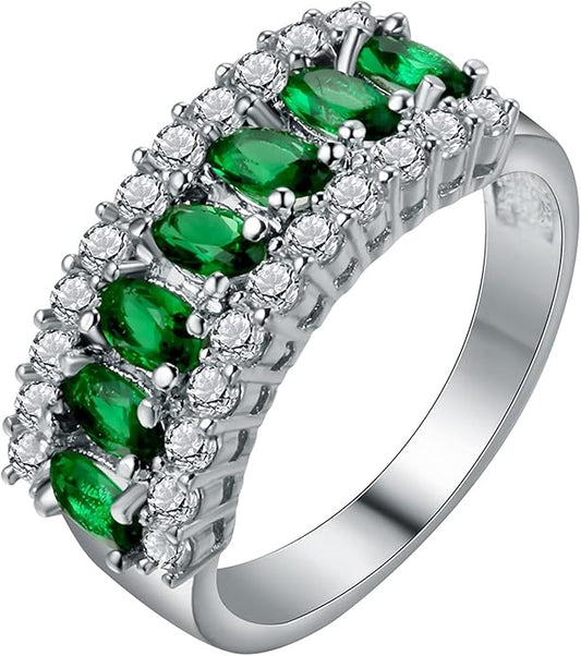 Emerald Cut and Diamond Statement Ring