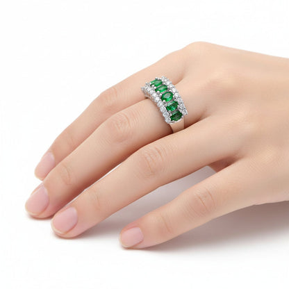 Emerald Cut and Diamond Statement Ring