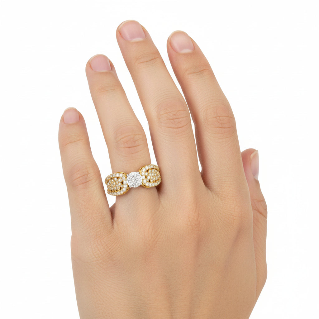 Diamond Cluster Infinity Style Cocktail Ring