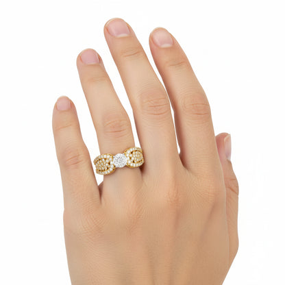 Diamond Cluster Infinity Style Cocktail Ring