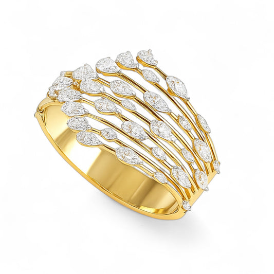 Cascading Marquise & Pear Diamond Bangle