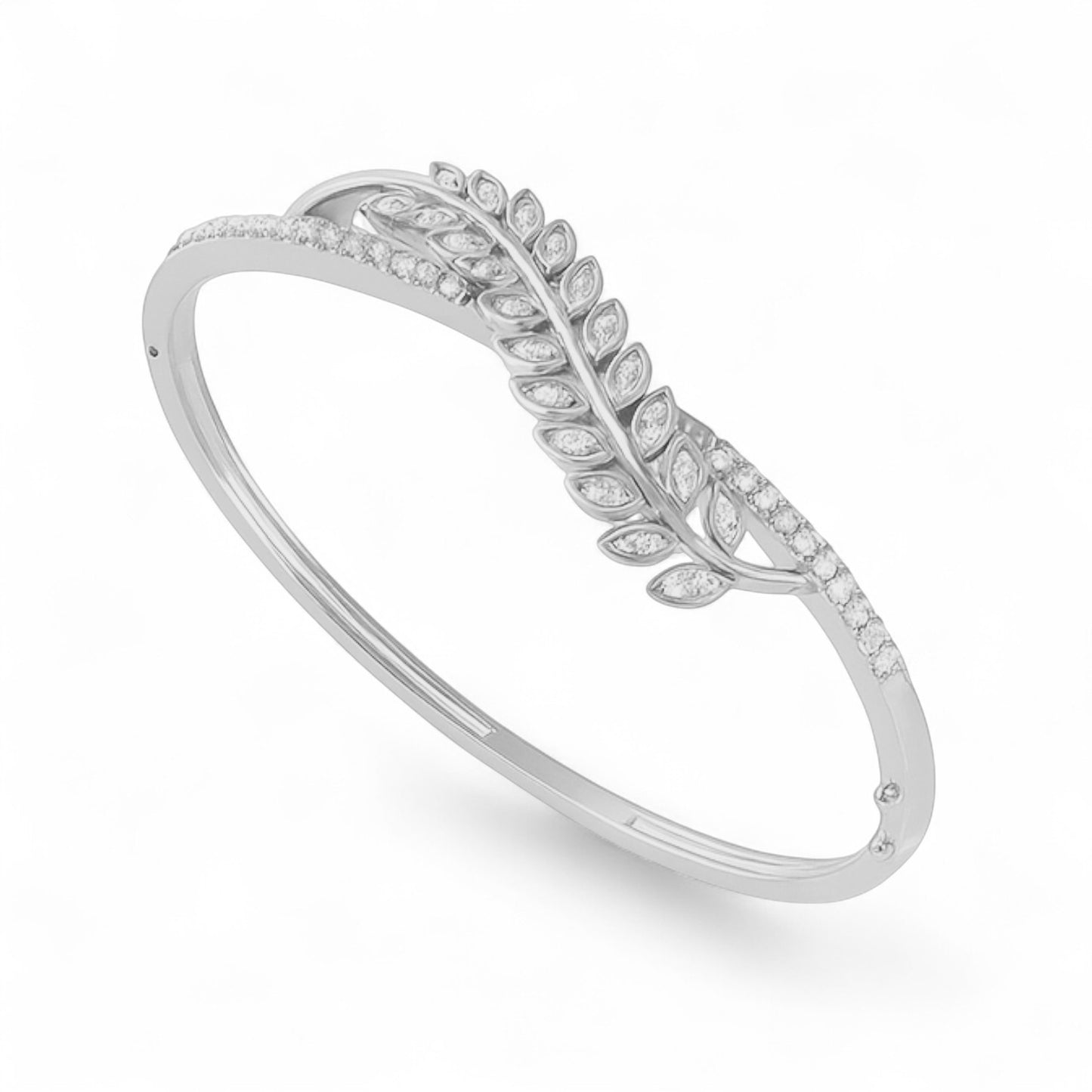 Nature Inspired Leaf Diamond Bangle