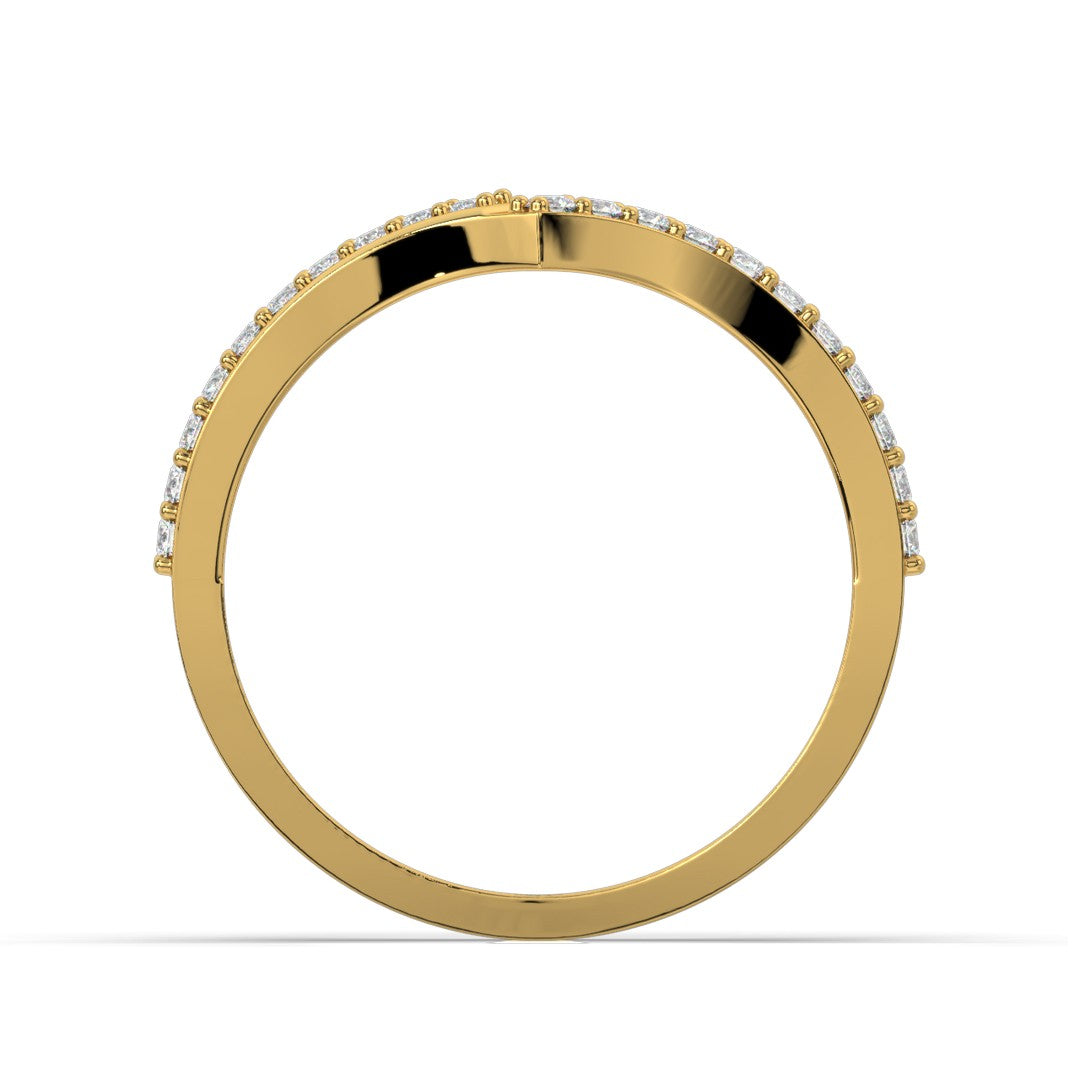 V Shaped Diamond Band Ring