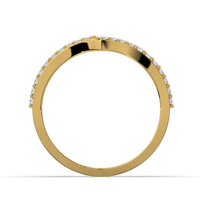 V Shaped Diamond Band Ring