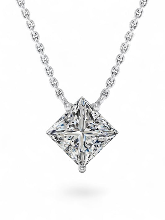 Square Solitaire Pendant