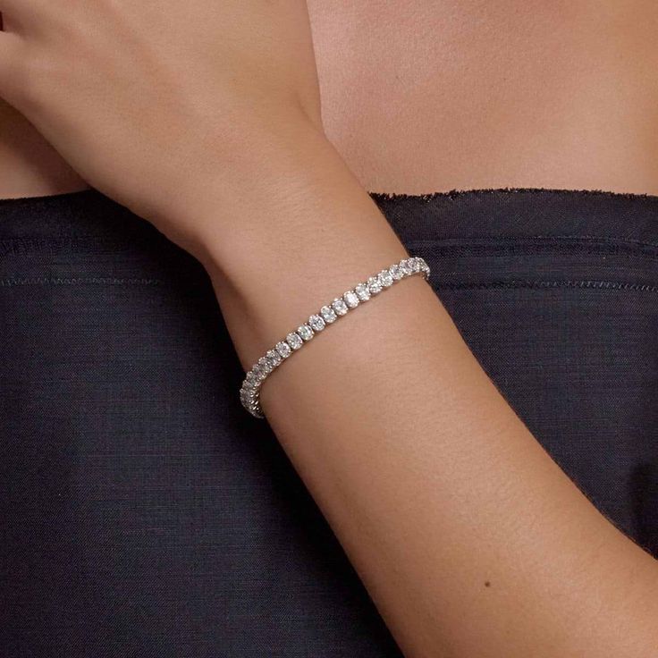 Classic Oval Cluster Tennis Bracelet