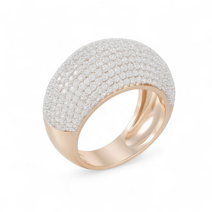 Full Pave Dome Diamond Ring