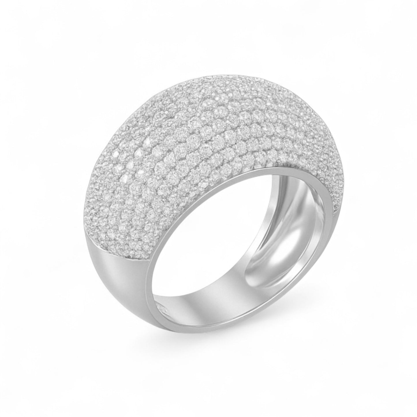 Full Pave Dome Diamond Ring