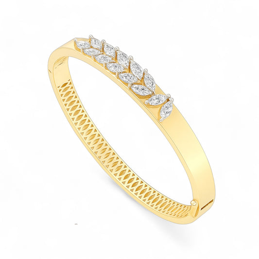 Minimalist Marquise Diamond Gold and Silver Bracelet