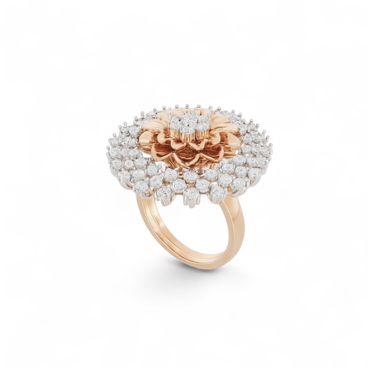 Grand Double Halo Diamond Statement Ring