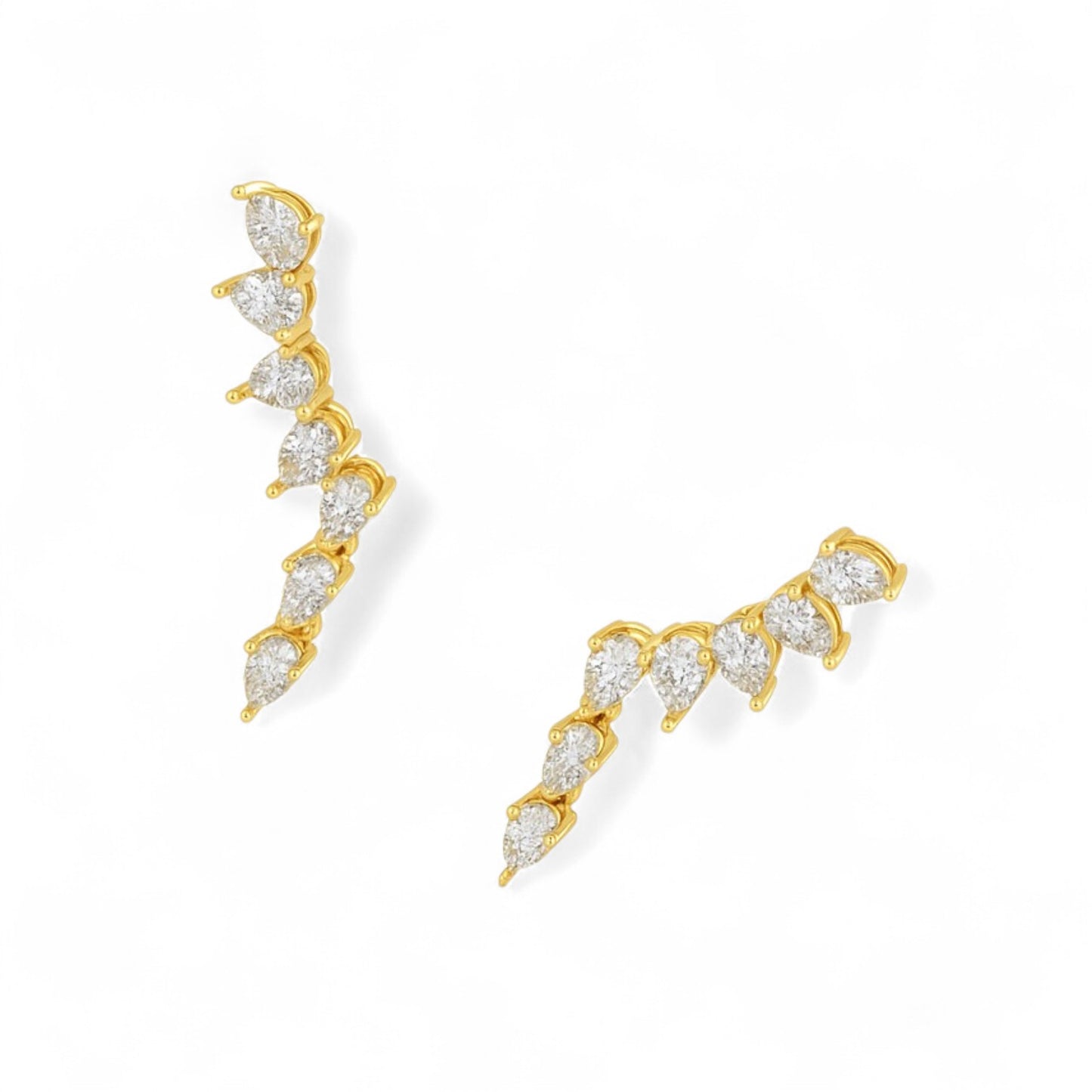 Diamond Leaf Cascade Jhumka Earrings