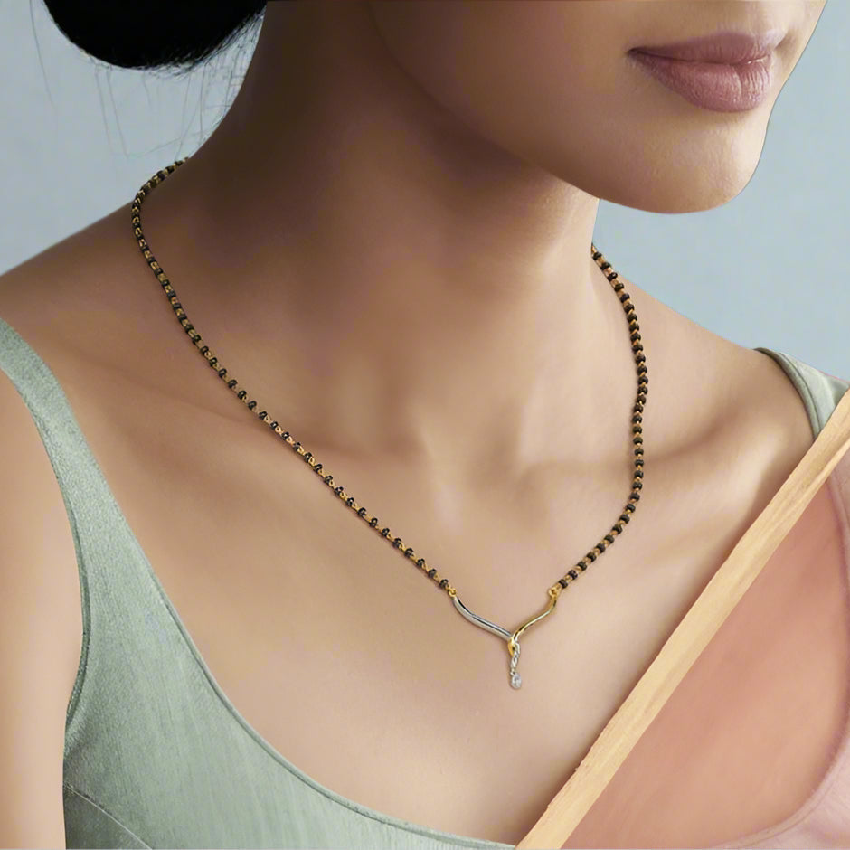 Eternity Dual Tone Gold Mangalsutra Pendant