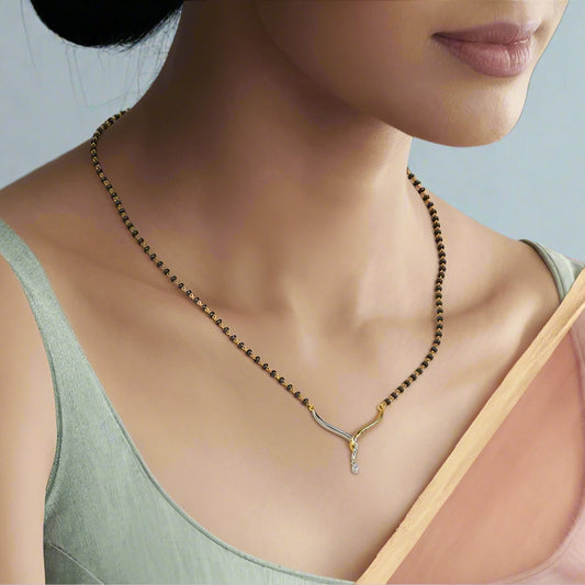Eternity Dual Tone Gold Mangalsutra Pendant