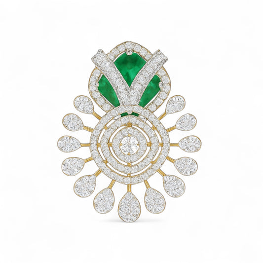 Majestic Emerald and Diamond Designer Pendant
