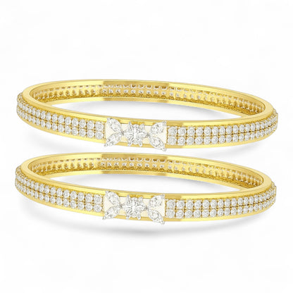 Rose Gold Blossom Diamond Bangle