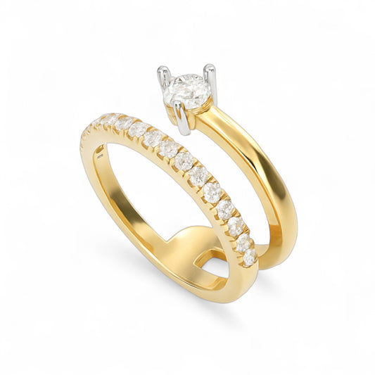 Classic Solitaire Halo Ring