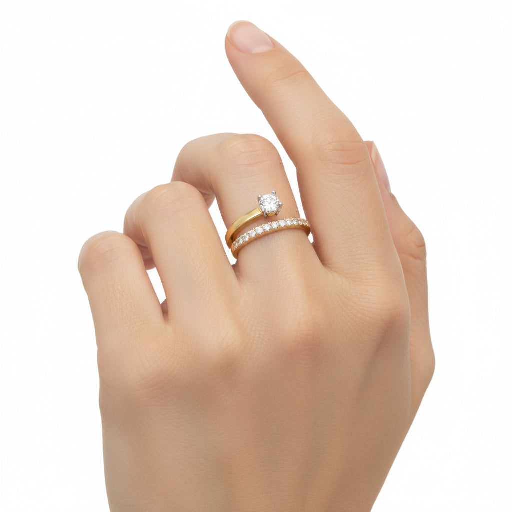 Classic Solitaire Halo Ring