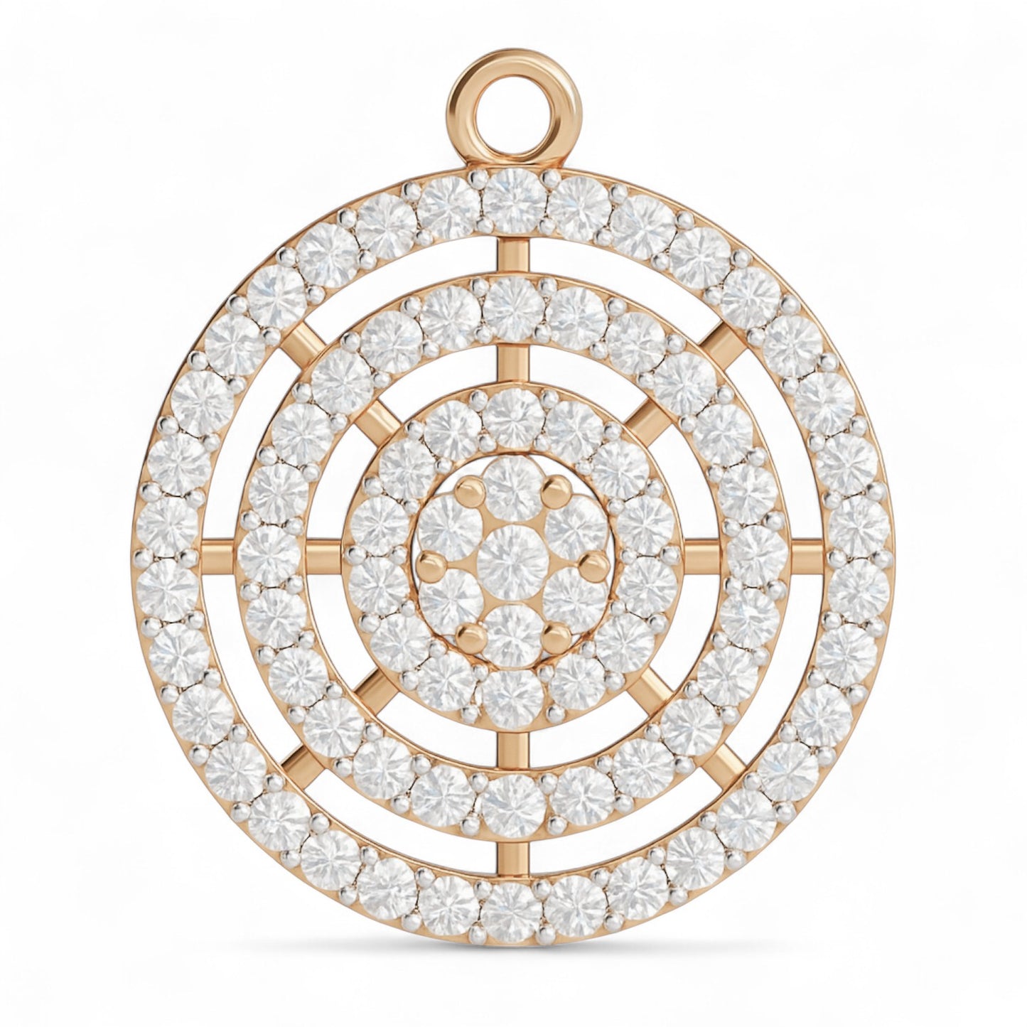 Classic Diamond Halo Circle Pendant