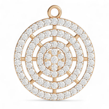 Classic Diamond Halo Circle Pendant