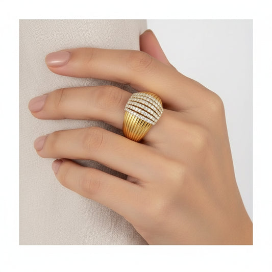 Bold Dome Diamond Band Ring
