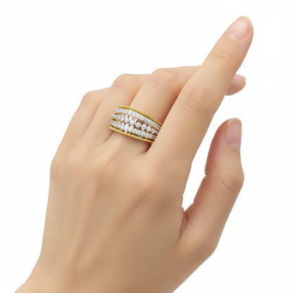 Dual Row Diamond Band Ring