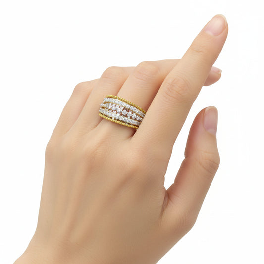 Dual Row Diamond Band Ring