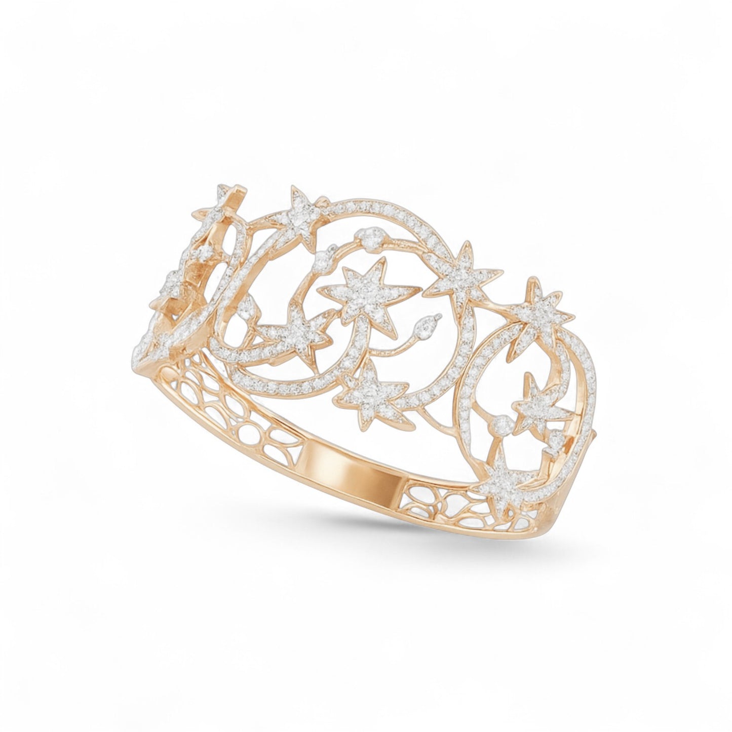 Celestial Star & Moon Diamond Bangle