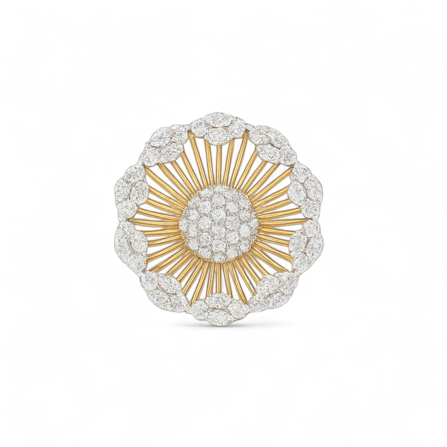 Radiant Floral Diamond Cluster Ring
