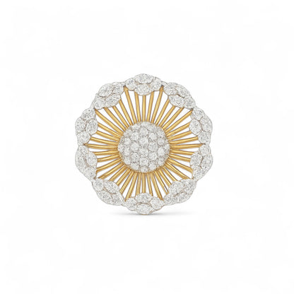 Radiant Floral Diamond Cluster Ring