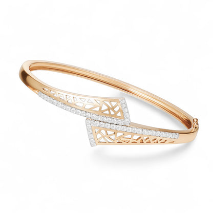Geometric Diamond Lattice Bangle Bracelet
