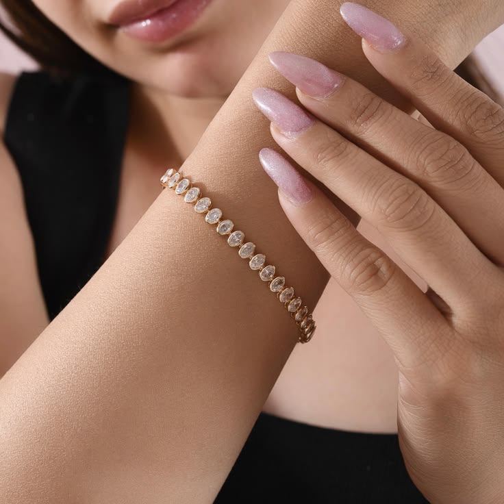 Classic Oval Cluster Tennis Bracelet