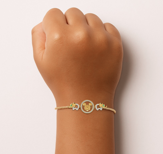Mickey Gold and Diamond Kids Chain bracelet