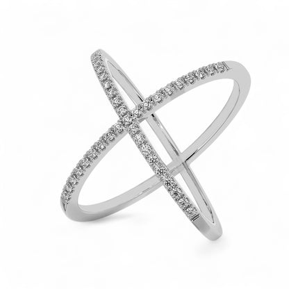 Stylish Criss-Cross Diamond Ring