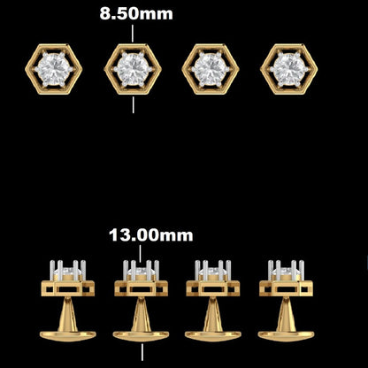Geometric Hexagon Diamond Stud