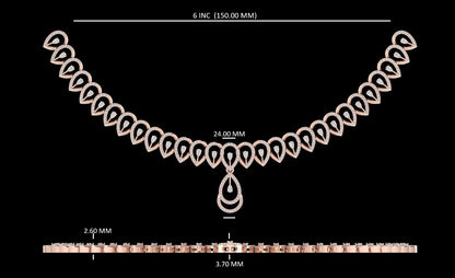 Elegant Peardrop Gold Diamond Necklace For Women - Bridal Jewelry