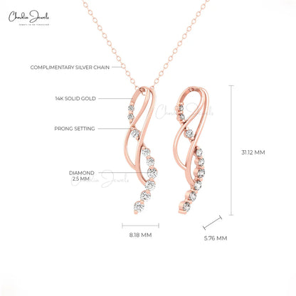 Triple Curve Diamond Pendant