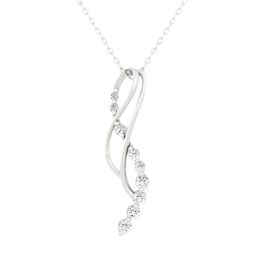 Triple Curve Diamond Pendant