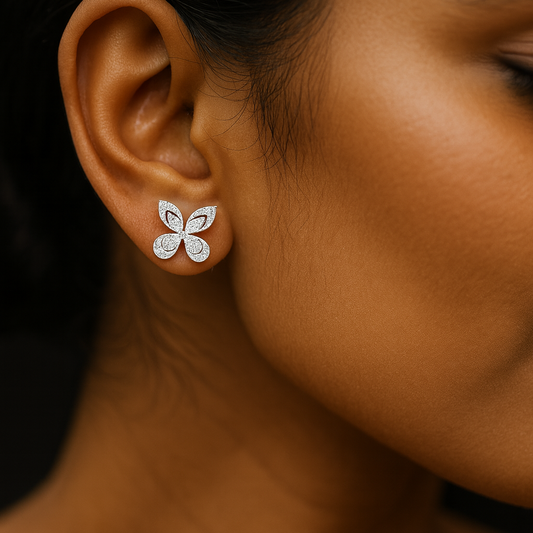 Designer butterfly flaps stud earrings